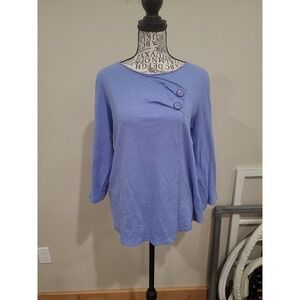 Habitat‎ Women SZ M blue pullover top cotton lagon look casual comfort norm core